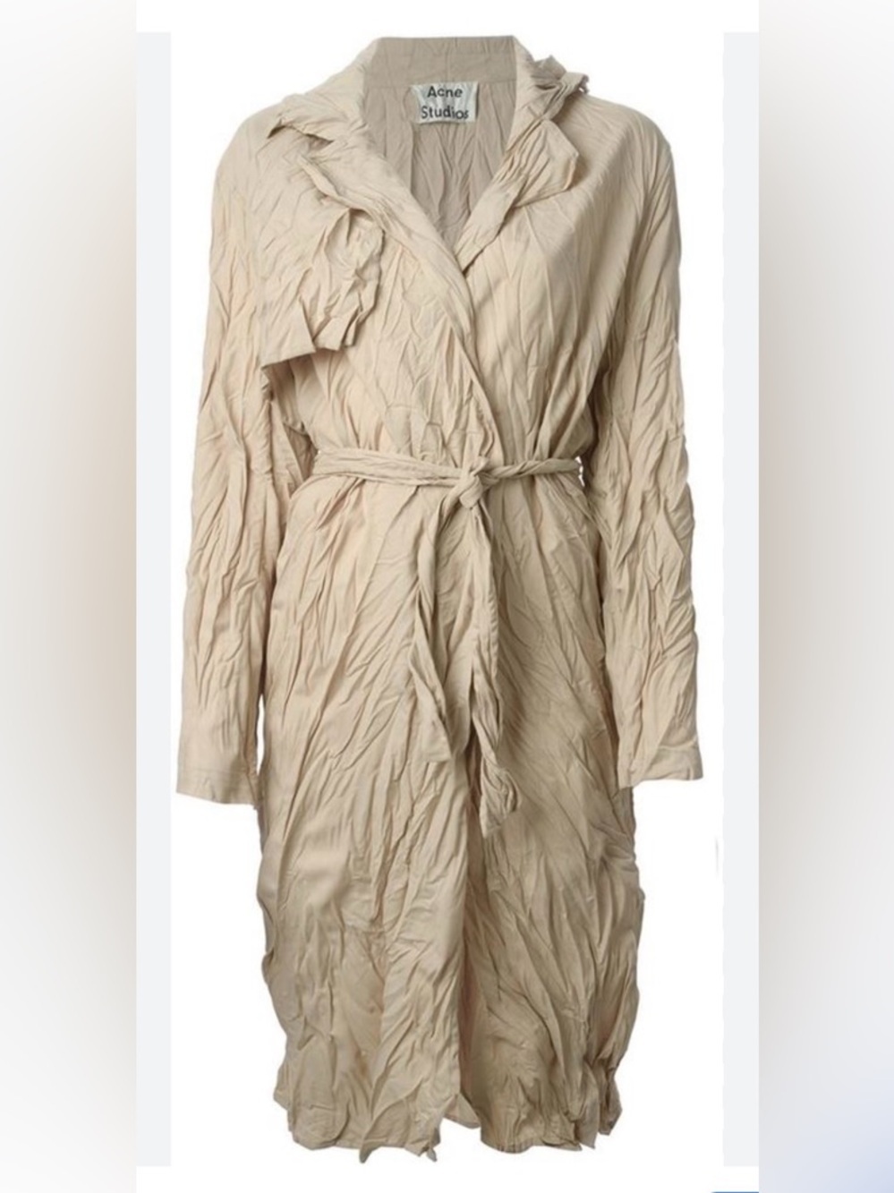 Acne Studios Friday Froissé Wrinkled Trench Coat sz FR 38 PUS15